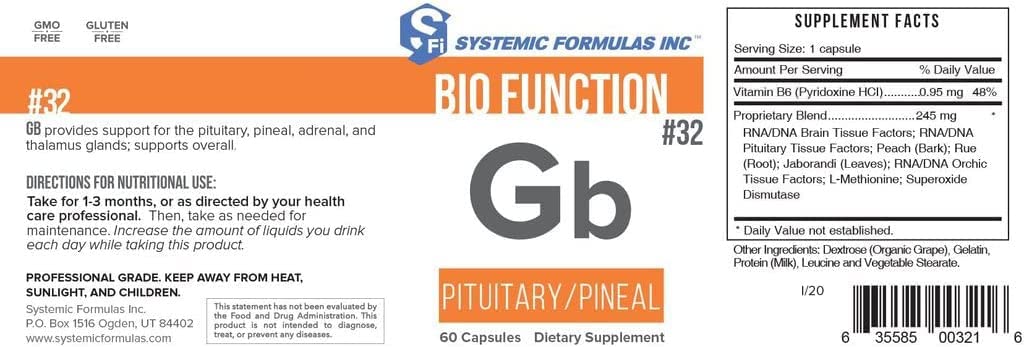 Système Formulas #32 Bio Function Gb avec gélules à côté