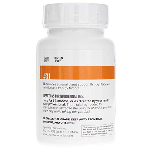 Systemic Formulas Ga - Adrenal 41g arrière de l'emballage