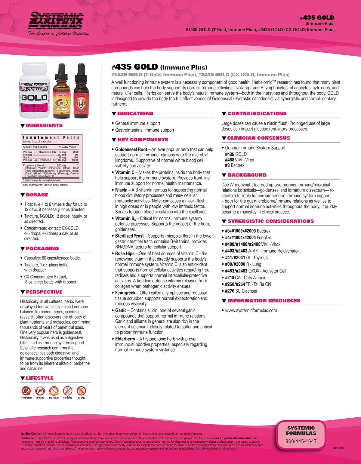Systemic Formulas Gold daily wellness Plus packaging side view