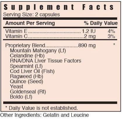 Systemic Formulas L Complément pour le Foie 60 Capsules vue arrière
