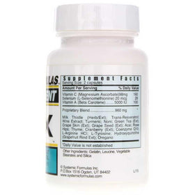 Systemic Formulas ROX Super Antioxidant capsules sur fond blanc