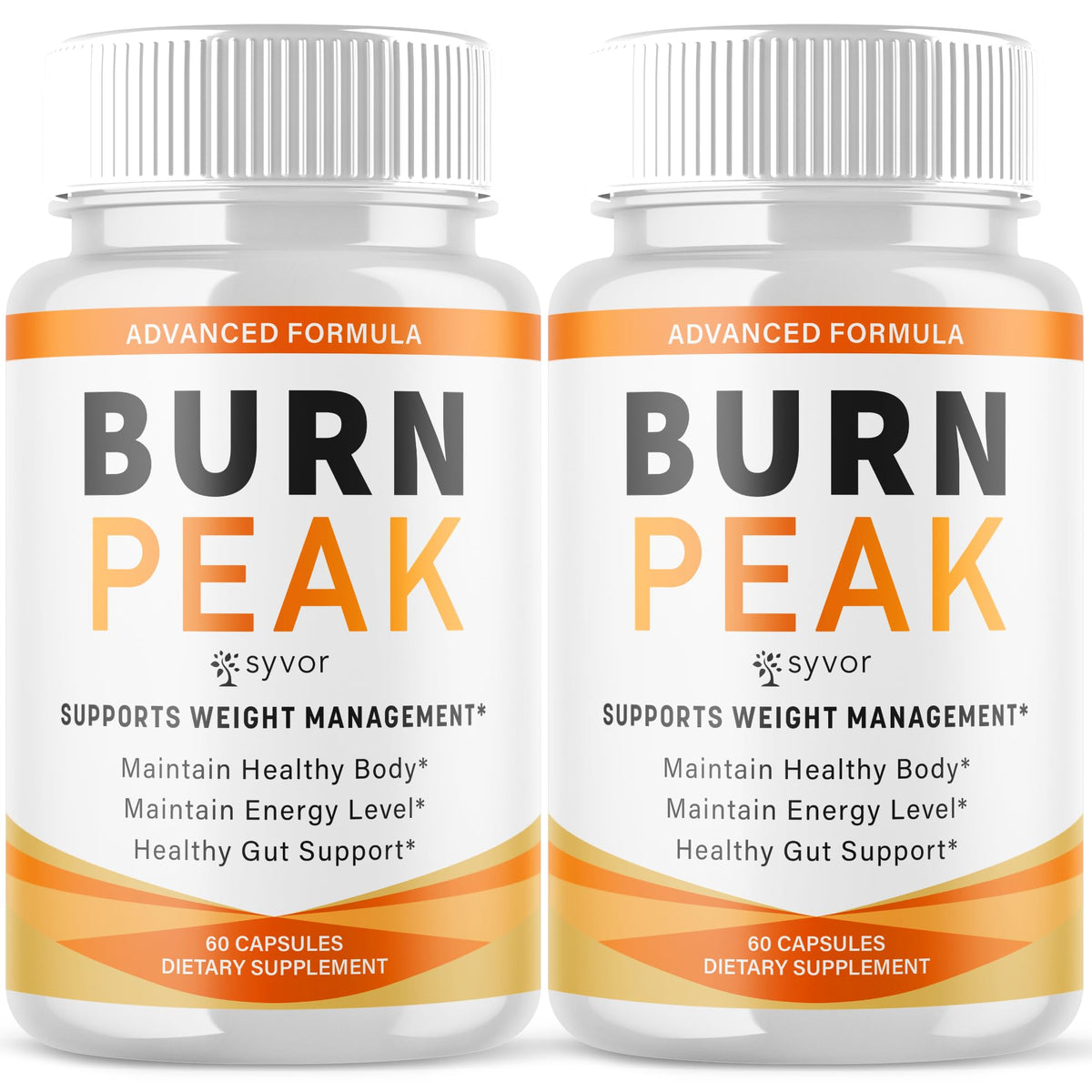 Syvor Capsules Burn Peak bouteille avant vue avec 120 gélules