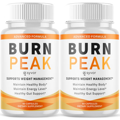 Syvor Capsules Burn Peak bouteille avant vue avec 120 gélules