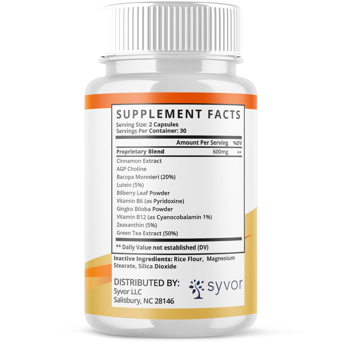 Syvor Capsules Burn Peak bouteille sur un fond neutre