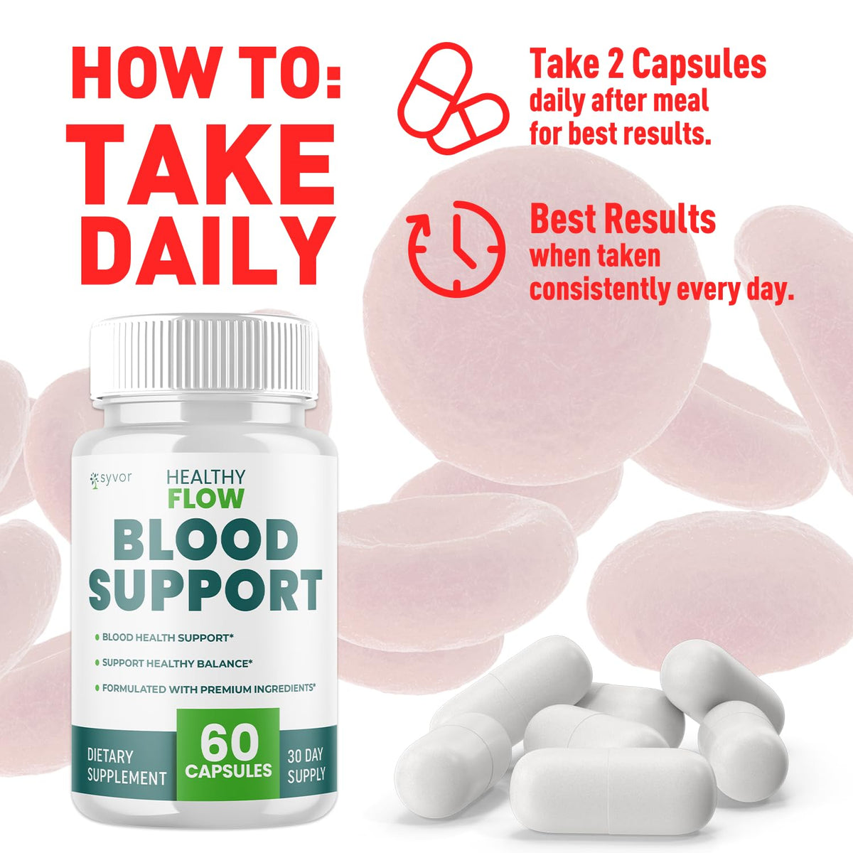 Syvor Healthy Flow Blood 120 Capsules vue arrière