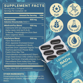 SYZY GENICS gélules softgel 120 unités vue arrière avec détails nutritionnels