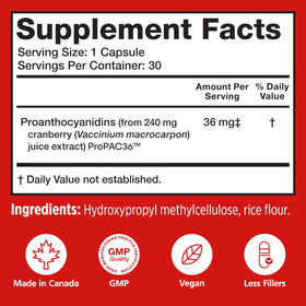 Szio+ Utiva Canneberge 36 mg avec des canneberges fraîches