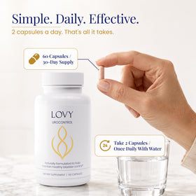 Tableau des ingrédients des capsules Lovy UROCONTROL®