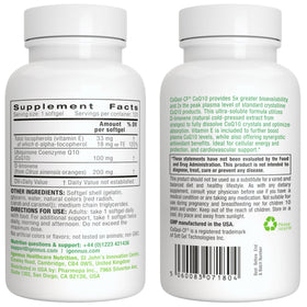 Tableau des valeurs nutritionnelles de CoQSol CoQ10