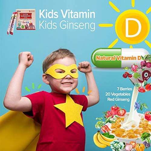 Tableau nutritionnel de BTGIN Vita Ginseng Enfants sur l'emballage