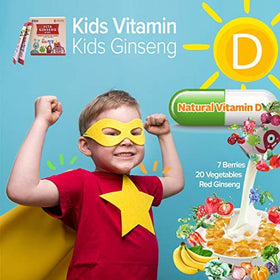 Tableau nutritionnel de BTGIN Vita Ginseng Enfants sur l'emballage