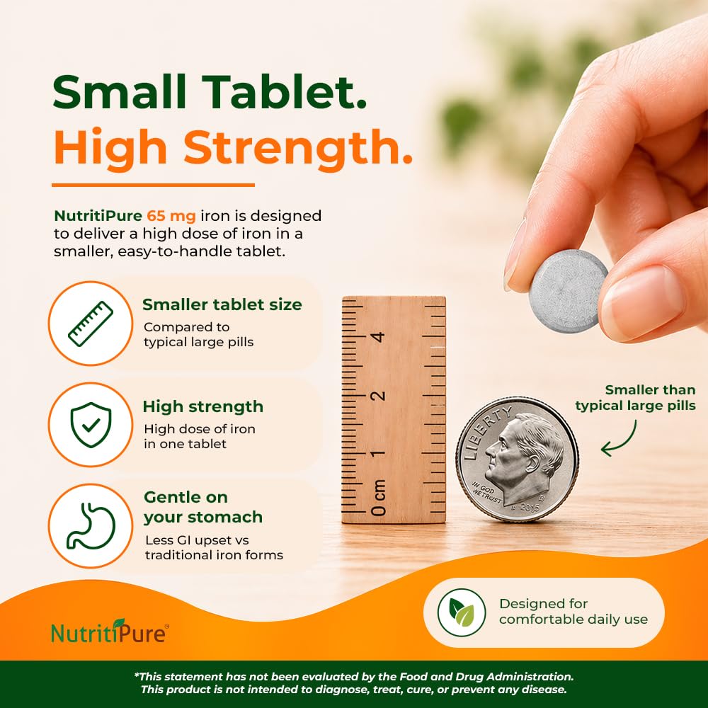 Tablette à croquer NutritiPure Fer Chéwable avec une tranche de citron