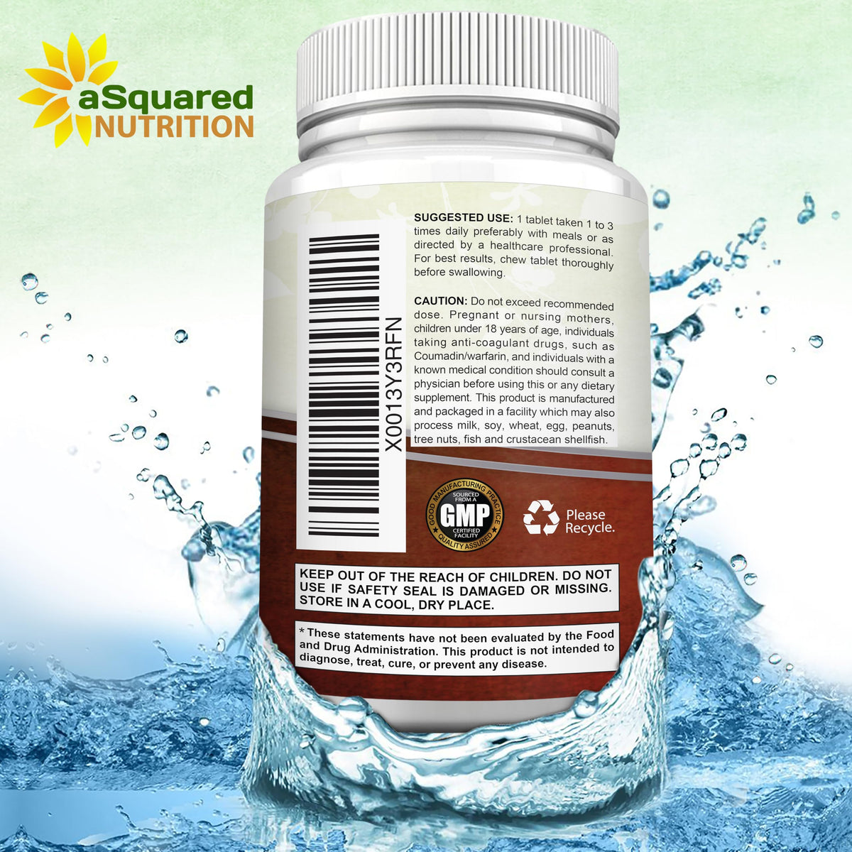 Tablette à mâcher cerise Vitamine D3 K2 d'aSquared Nutrition, gros plan