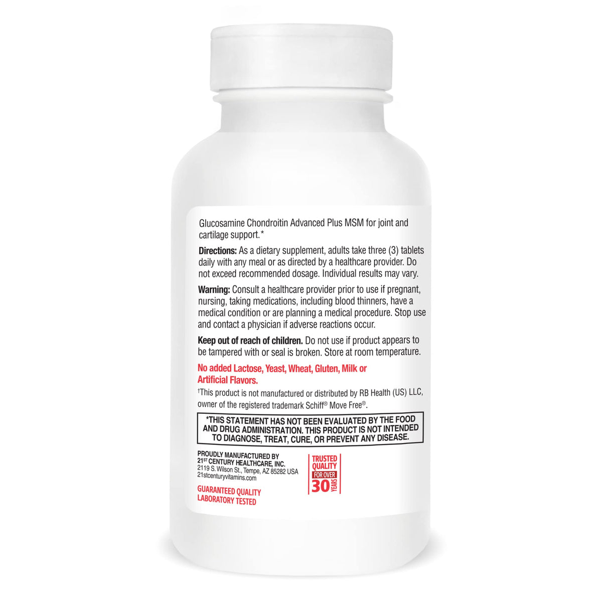 Tablette de 21st Century Glucosamine Chondroitin Advanced avec MSM