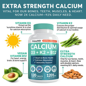 Tablette de Calcium 1200 mg avec Vitamine D3 K2, détail