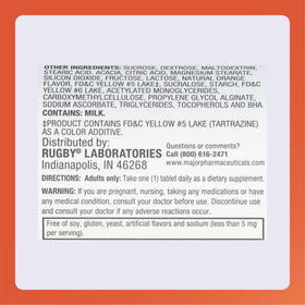 Tablette de Calcium 500mg RUGBY LABORATORIES sur fond blanc