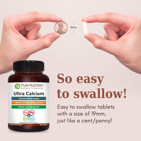 Tablette de Calcium Citrate 1000mg sur fond blanc