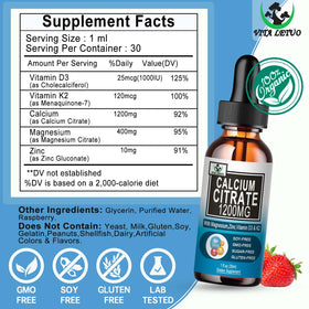 Tablette de Calcium Citrate 1200mg avec D3 et ingrédients naturels