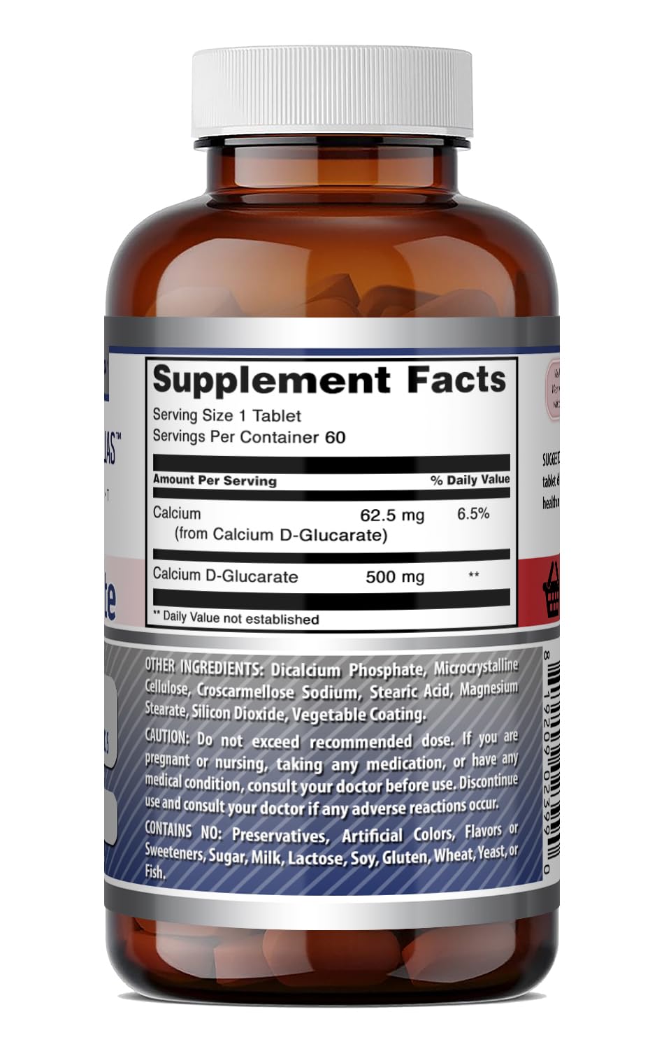 Tablette de Calcium D-Glucarate 500 Mg prête à être prise
