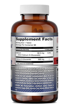 Tablette de Calcium D-Glucarate 500 Mg prête à être prise