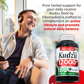 Tablette de capsules de kudzu sur une surface en bois