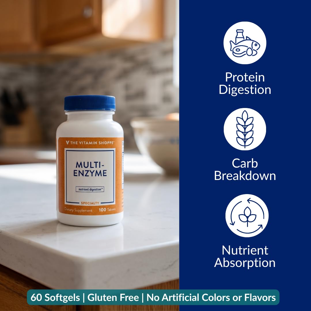 Tablette de compléments alimentaires multi-enzymes The Vitamin Shoppe vue de près