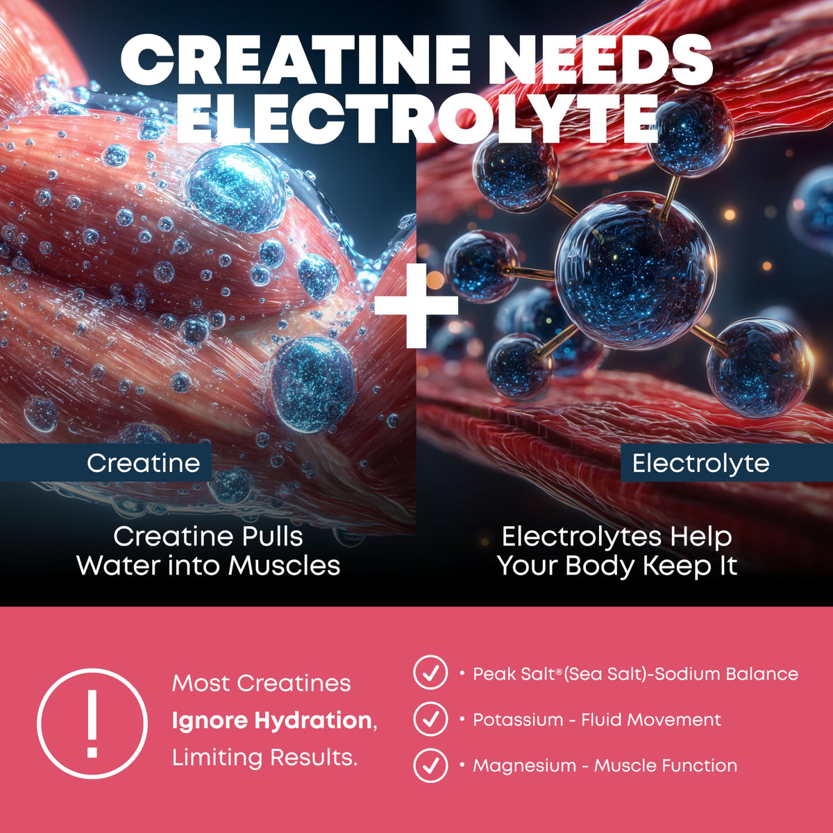 Tablette de créatine monohydrate Peak Revival-X avec informations nutritionnelles