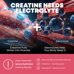 Tablette de créatine monohydrate Peak Revival-X avec informations nutritionnelles