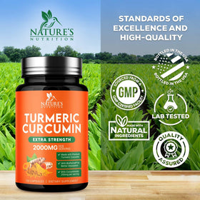 Tablette de curcuma Nature's Nutrition avec ingrédients naturels