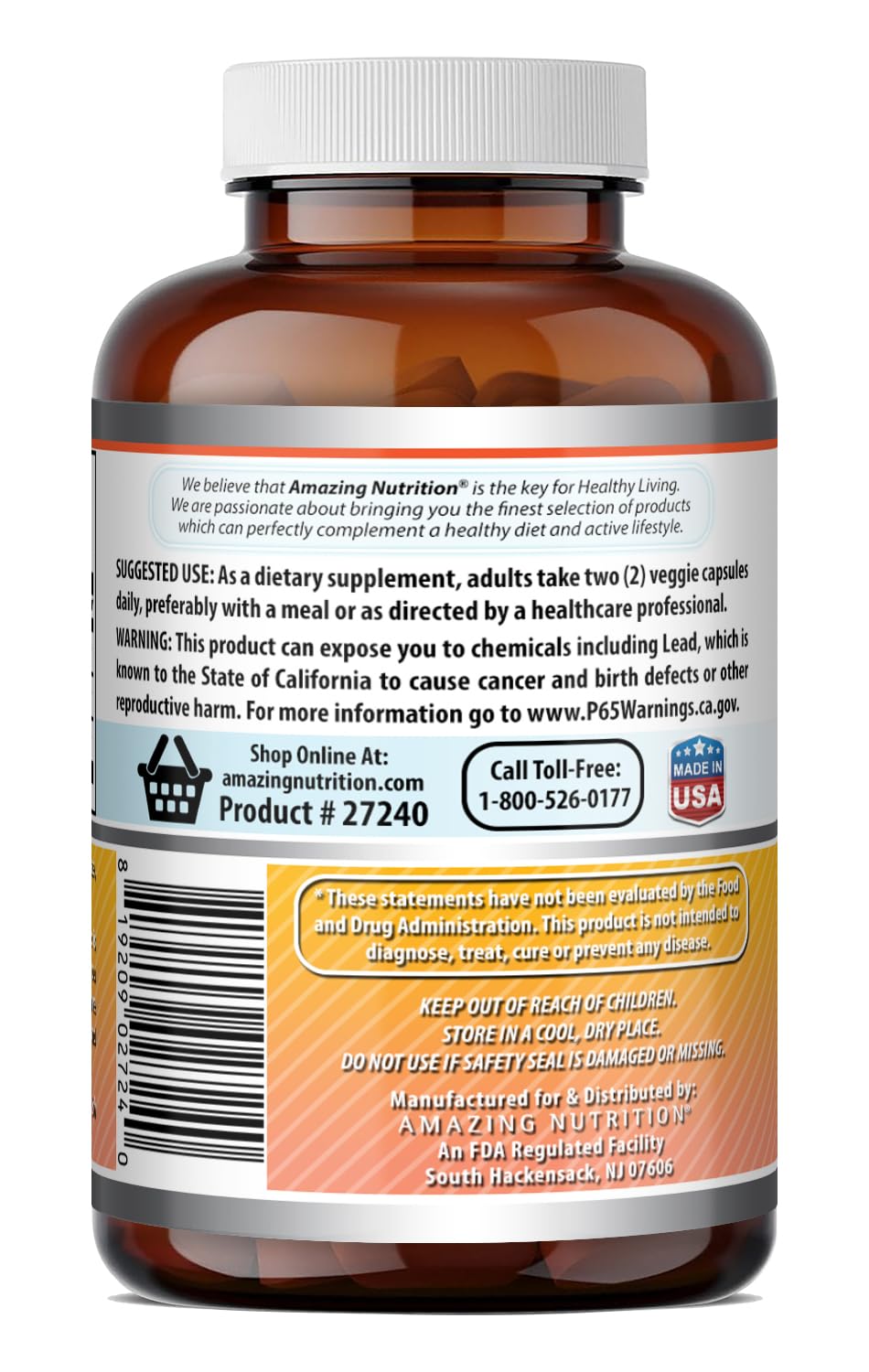 Tablette de dosage des capsules Amazing Nutrition Berbérine