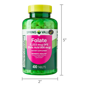 Tablette de Folate 1 333 mcg DFE en gros plan