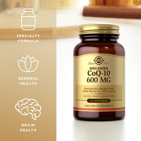 Tablette de gélule Solgar Megasorb CoQ-10 600 mg