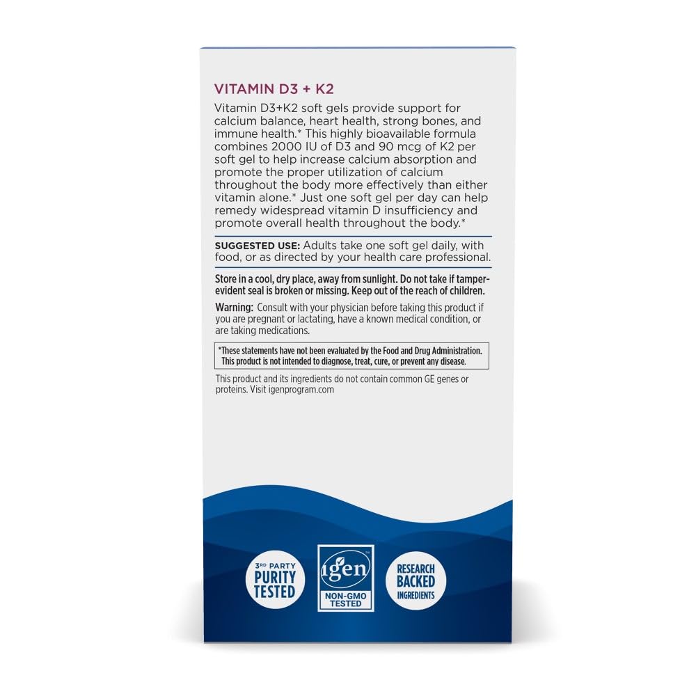 Tablette de gélules molles Nordic Naturals Vitamine D3 + K2