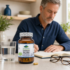 Tablette de Ginkgo Biloba 400mg en ambiance naturelle
