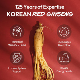 Tablette de ginseng rouge coréen JUNG KWAN JANG, mettant en avant le logo de la marque