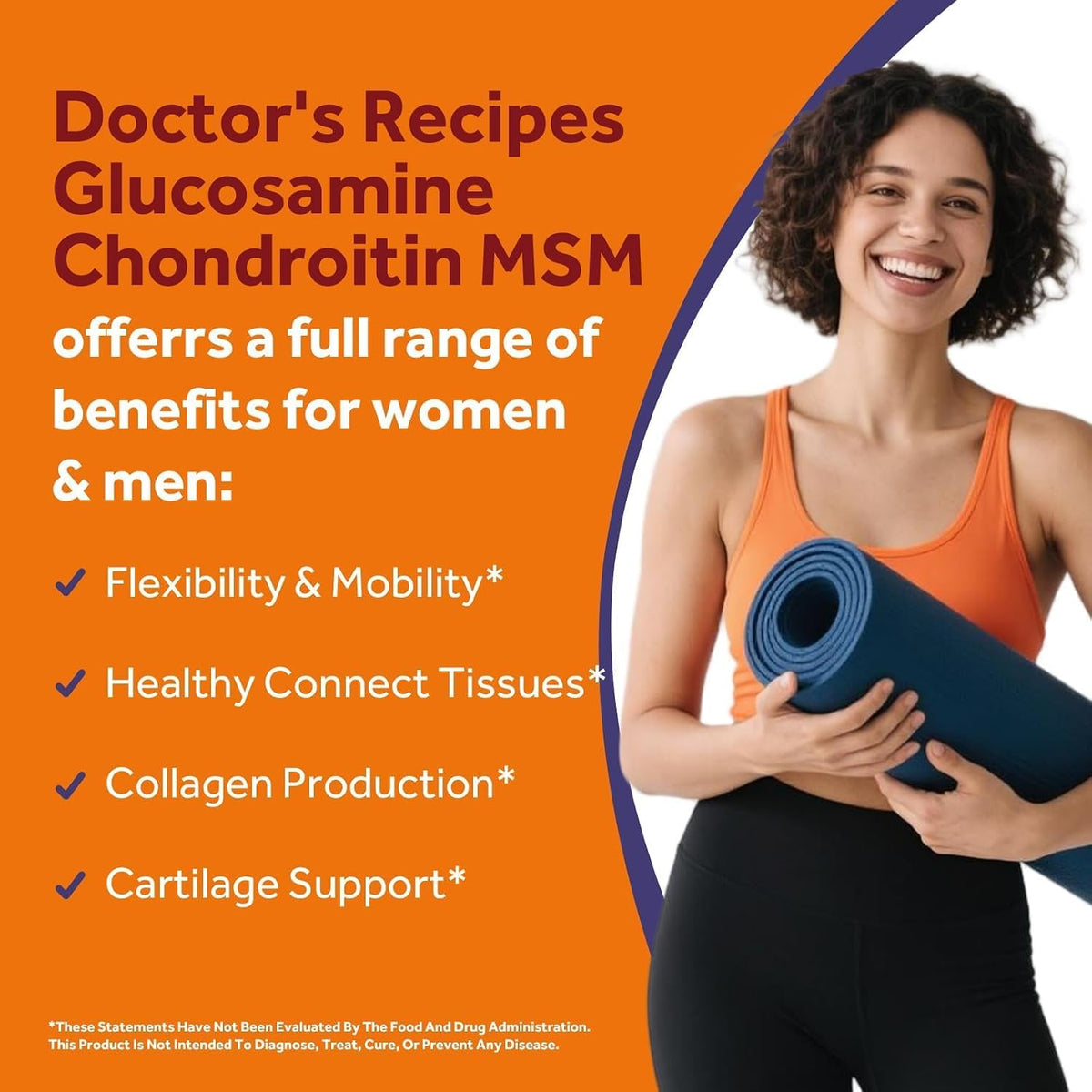 Tablette de Glucosamine Chondroïtine Doctor's Recipes sur une surface plane