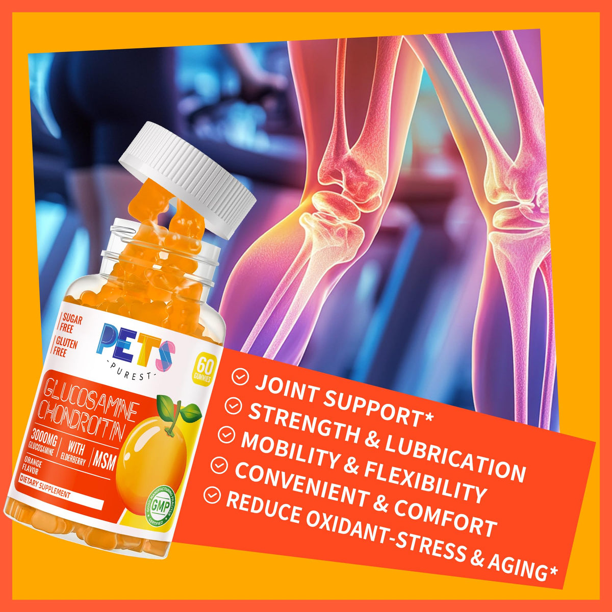 Tablette de gummies Glucosamine Chondroitine Pets Purest