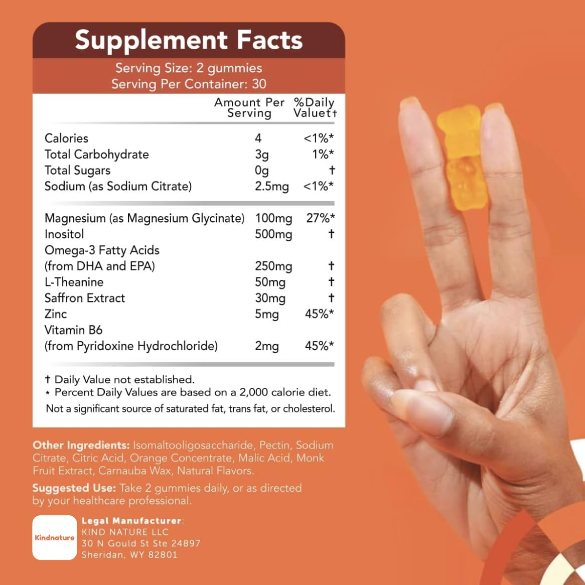 Tablette de gummies GOJOY NATURALS sur une table en bois