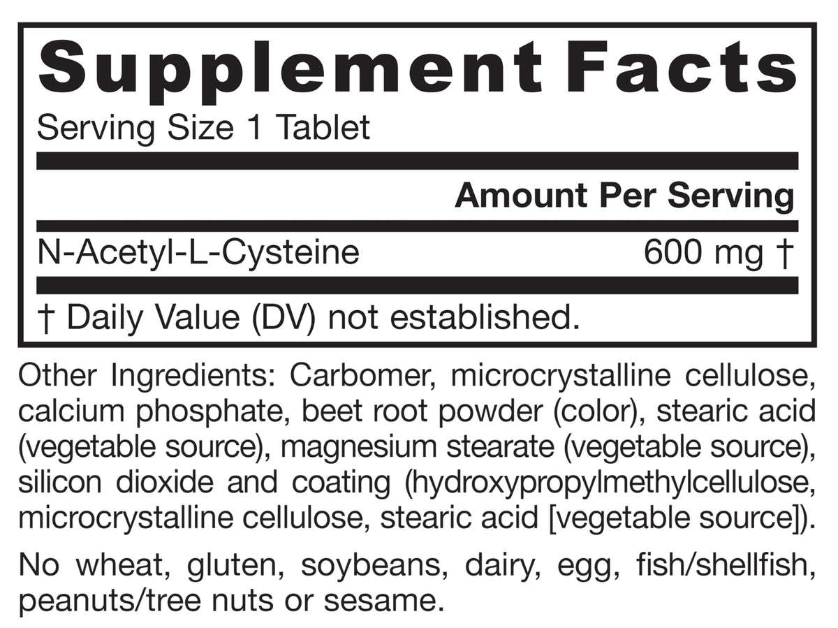 Tablette de Jarrow Formulas NAC Sustain 600 mg sur une table