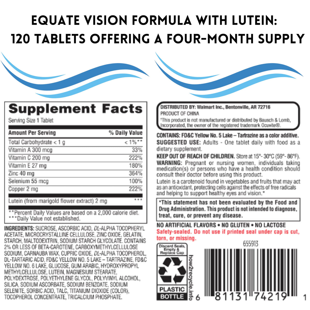 Tablette de lutéine ME GUSTA SHOP avec micronutriments