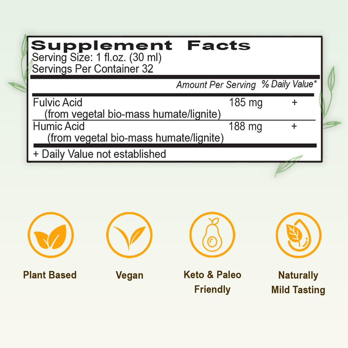Tablette de mélanges minéraux Fulvic Humic avec fruits et jus