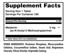 Tablette de mélatonine 5 mg Amazing Nutrition sur fond blanc