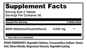 Tablette de MSM 3000 Mg d'Amazing Nutrition sur fond blanc