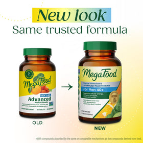 Tablette de multivitamine avancée MegaFood sur fond blanc
