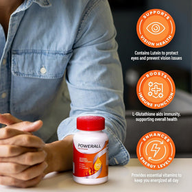 Tablette de Multivitamine Powerall, gros plan