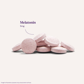 Tablette de Natrol Melatonine 5 mg en gros plan