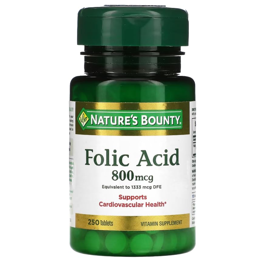 Tablette de Nature's Bounty Acide Folique 800 mcg proche