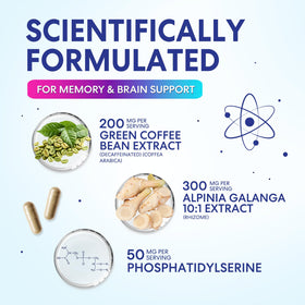 Tablette de Nature's Peak Complément Alimentaire Mémoire avec étiquette visible
