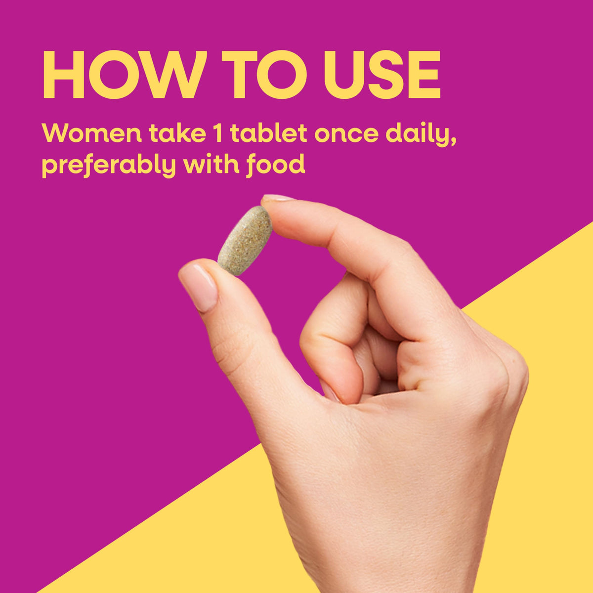 Tablette de Nature's Way Multivitamine Femme 50+ sur une assiette