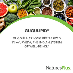 Tablette de NaturesPlus Gugulipid montrant la taille et la forme